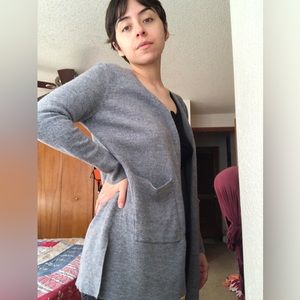 Quince 100% merino wool gray cardigan